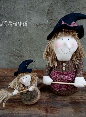 女巫手绘玩偶小摆件古董娃娃