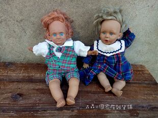 怀旧老玩具八十年代出口塑胶布艺国外古董娃娃硬体婴儿早期收藏品