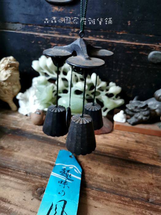 日本回流手工铸铁三重奏风铃装饰挂件园林庭院饰多重风铃南部铁器