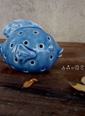 地中海风欧式陶瓷小夜灯装饰品