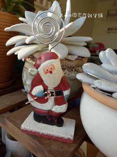 外贸出口样品 木质复古做旧 美式乡村圣诞老人便签夹摆件工艺品