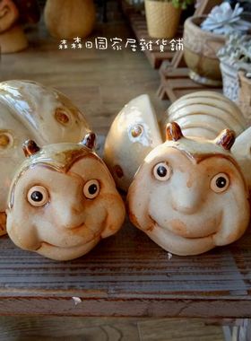 样品陶瓷复古鬼脸摆件家居装饰