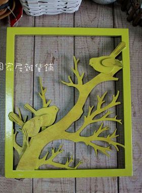 吉祥拼接装饰画复古做旧工艺品