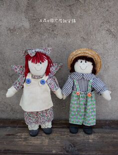 美国复古做旧乡村布艺ANN安ANDY安迪古董娃娃情人节礼物情侣玩偶