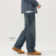 潮流cleanfi休闲阔腿长裤 豪霆.美式 春秋季 男士 复古宽松直筒牛仔裤