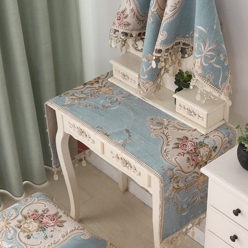 装饰卧室防尘化妆台镜子遮挡桌布