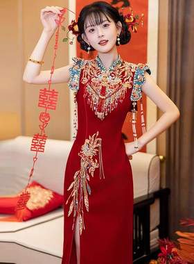 短袖夏天结婚秀禾服订婚敬酒服