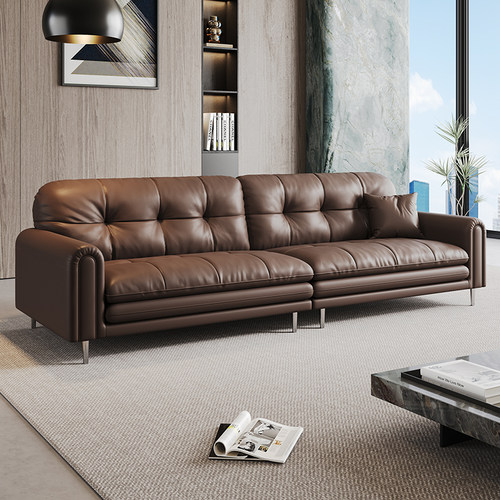 真皮沙发简约现代三人位厂家直销