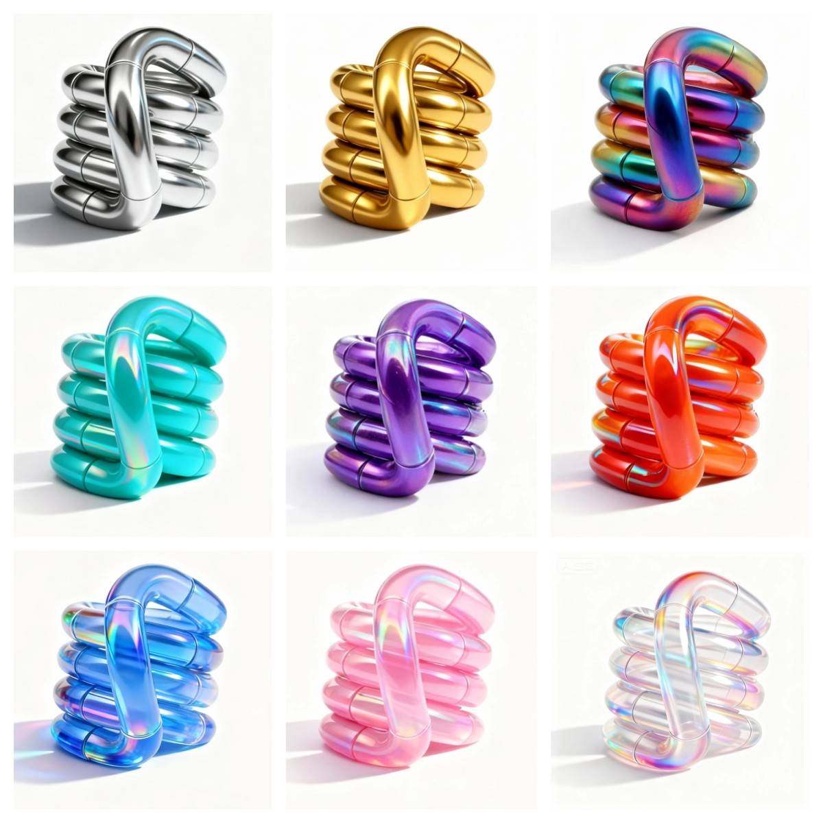 adhd扭扭乐玩具电镀金属金色炫彩正版减压解压缠结tang专注力训练