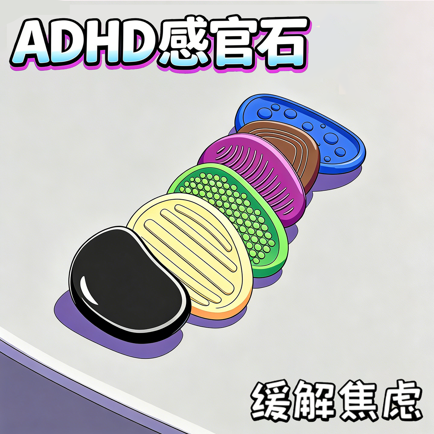 【硅胶感官石】人类猫抓板儿童ADHD专注力训练捏捏乐玩具解闷女童,玩具/童车/益智/积木/模型,EDC玩具,淘宝优惠券,粉丝福利购,淘宝优惠卷