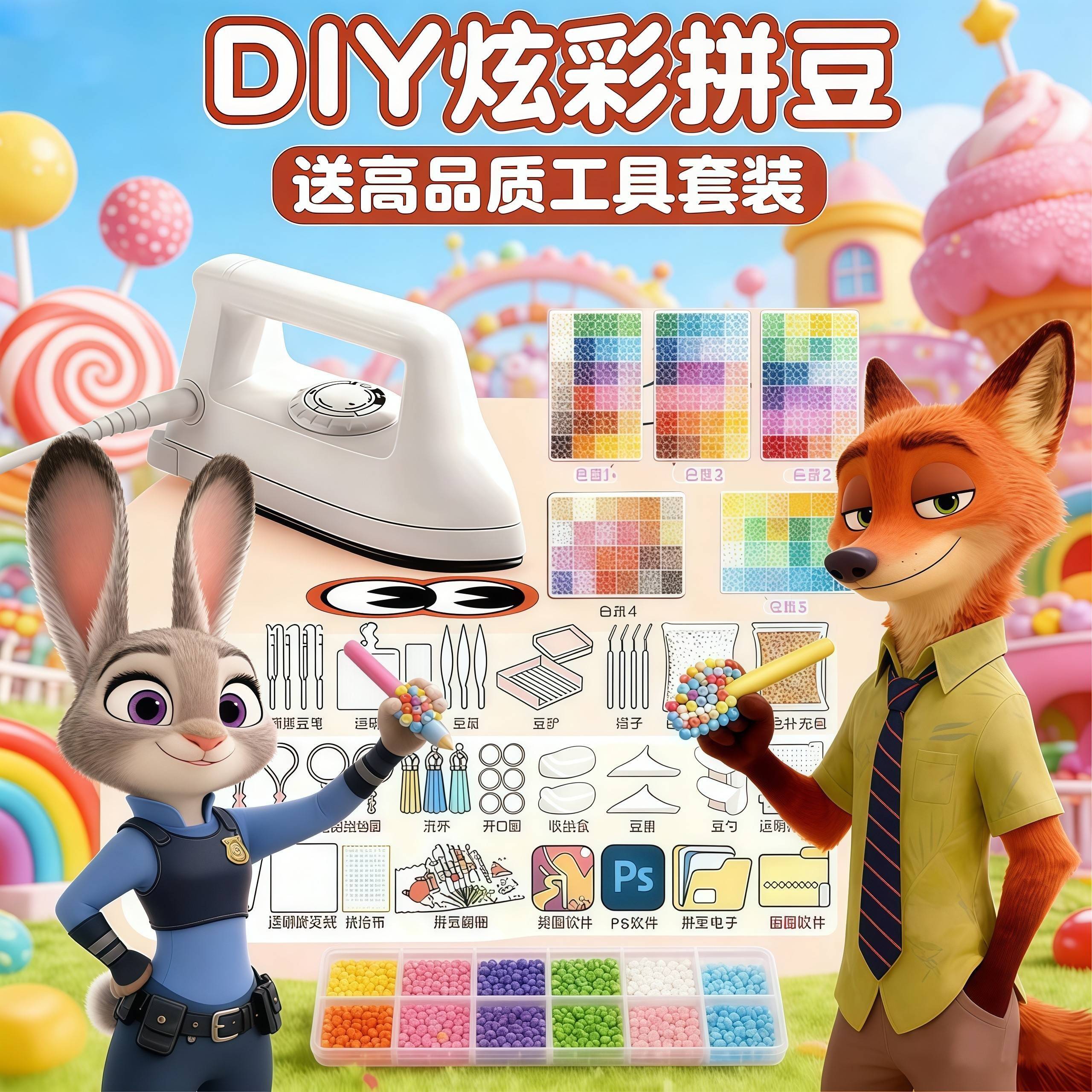 正版融合豆笔coco手工diy材料包全套女孩童益智玩具礼物立体拼图