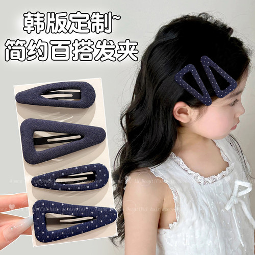 2026新款女童复古波点刘海夹
