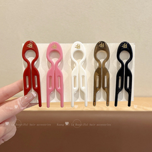 儿童高级感复古小鱼发簪女童丸子头盘发发钗后脑勺宝宝多功能神器