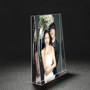 水晶照片摆台定制相框毕业聚会公司合影相片制作琉璃来图定做10寸