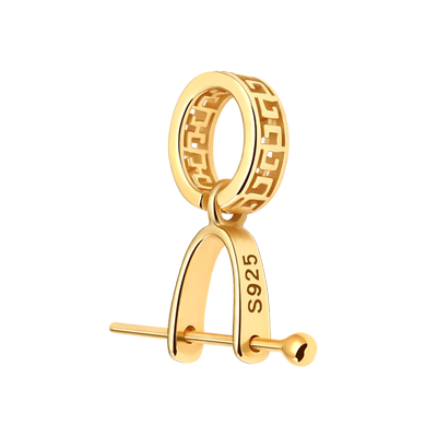 diy925纯银大号翡翠玉器吊坠扣