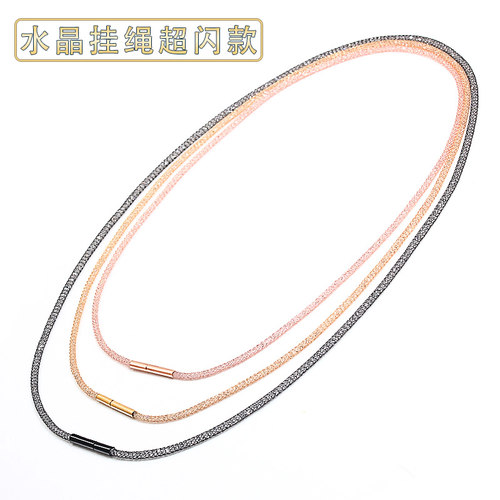 闪亮网丝水晶吊坠翡翠玉佩绳子