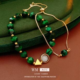 新中式虎眼石款手链串珠珠子轻奢高级感百搭手环设计感小众饰品女