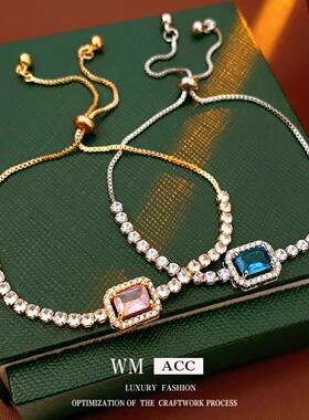 超闪锆石抽拉手链女轻奢饰品