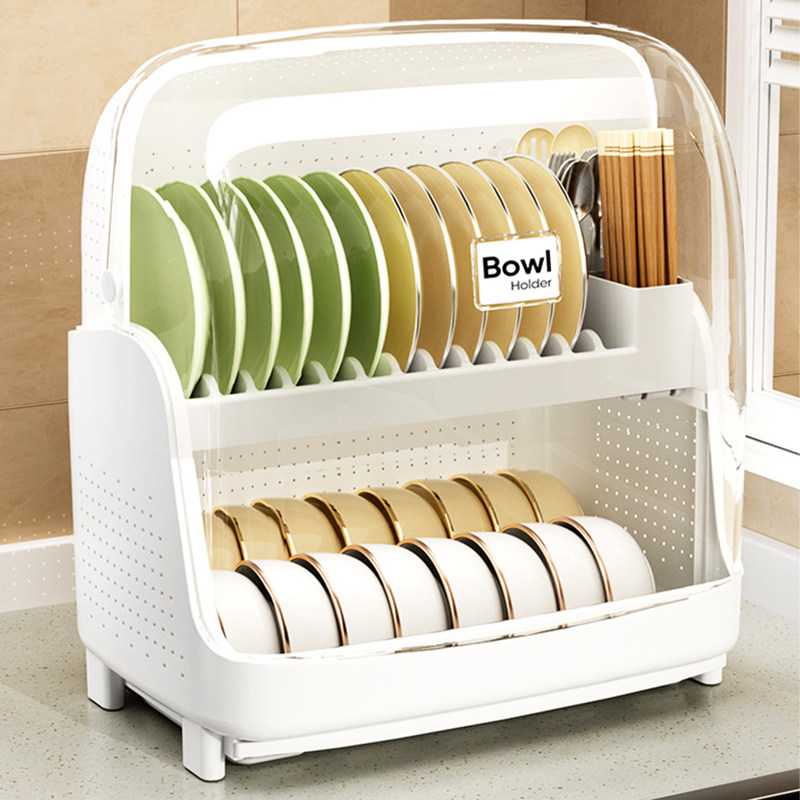 碗筷收纳盒碗柜厨房家用大容量透明防尘餐具沥水置物放碗碟收纳架,厨房/烹饪用具,碗架,淘宝优惠券,粉丝福利购,淘宝优惠卷