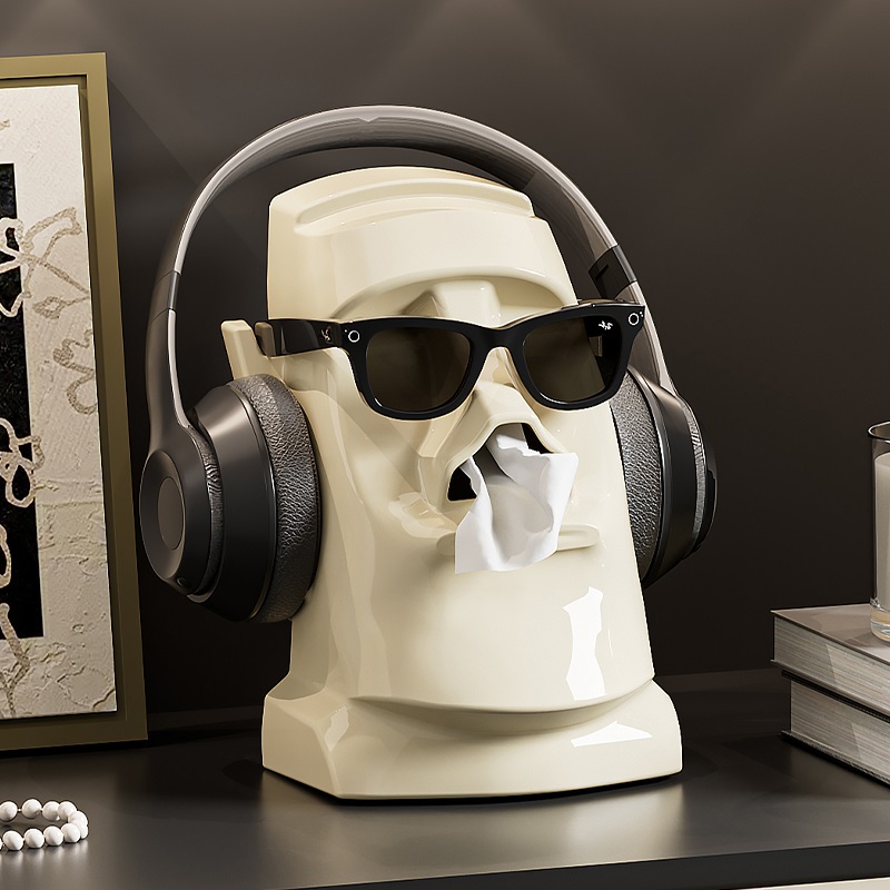 抽纸巾盒创意石像搞怪个性轻奢高级设计感客厅茶几餐桌面装饰摆件