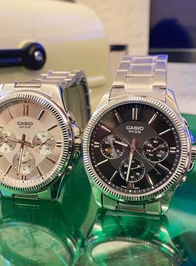 卡西欧商务钢带防水男士休闲石英表MTP-1375D-1A 7A 1374 1384