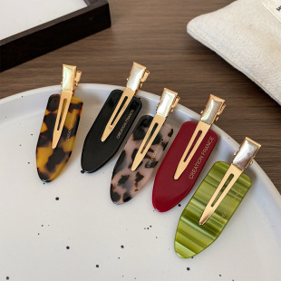 热卖 水滴醋酸尖嘴夹炫彩几何刘海夹发夹简约百搭无痕定妆发卡发饰