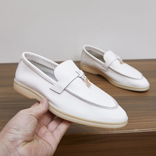 流苏平底LP牛皮单鞋一脚蹬