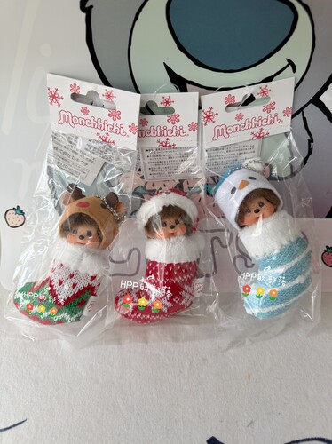 蒙奇奇 monchhichi 日本正版 圣诞系列 靴子圣诞树装饰挂件