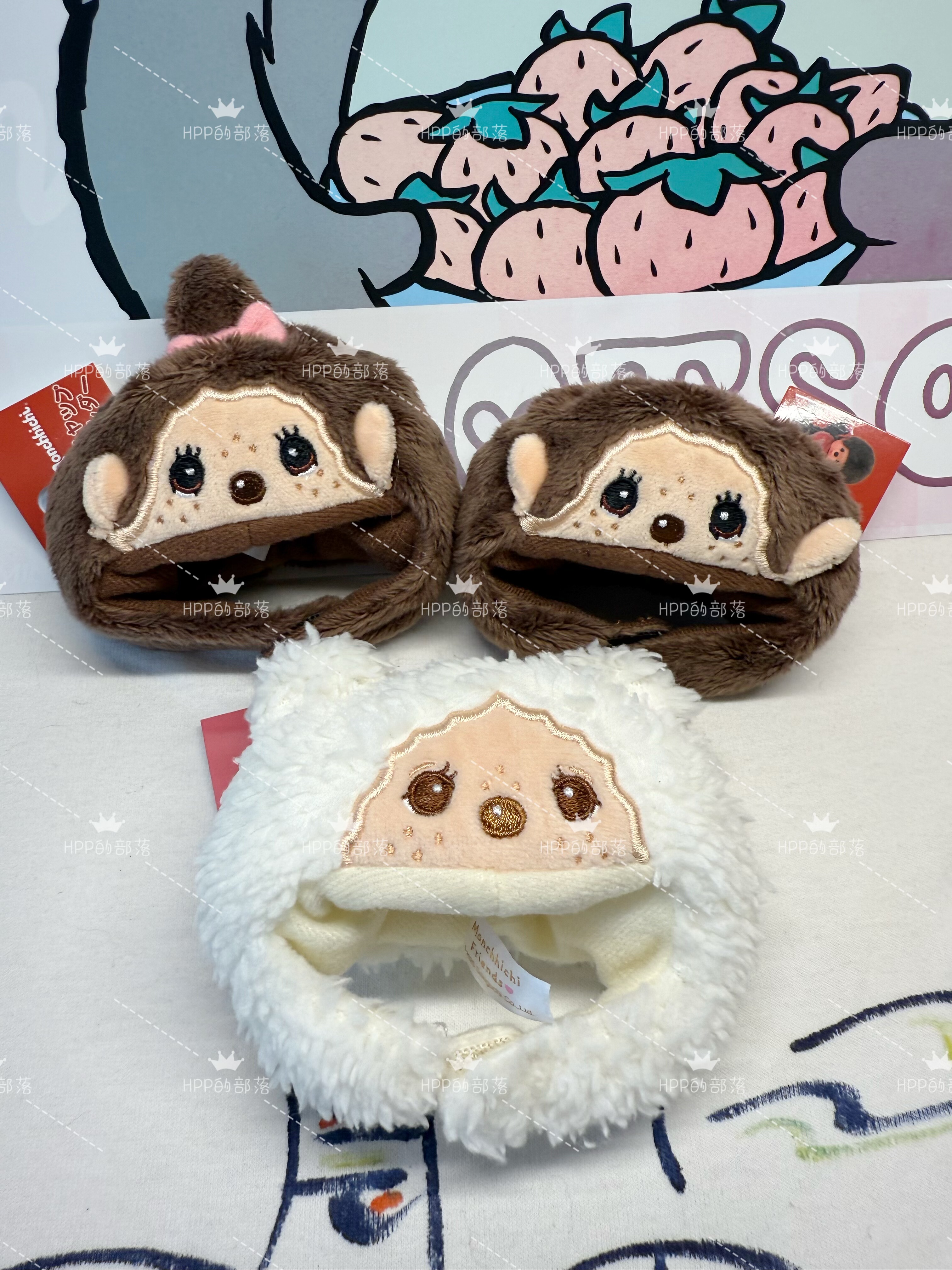 日本正版 Monchhichi 蒙奇奇 小羊 基本款男女生 头套钥匙扣挂件