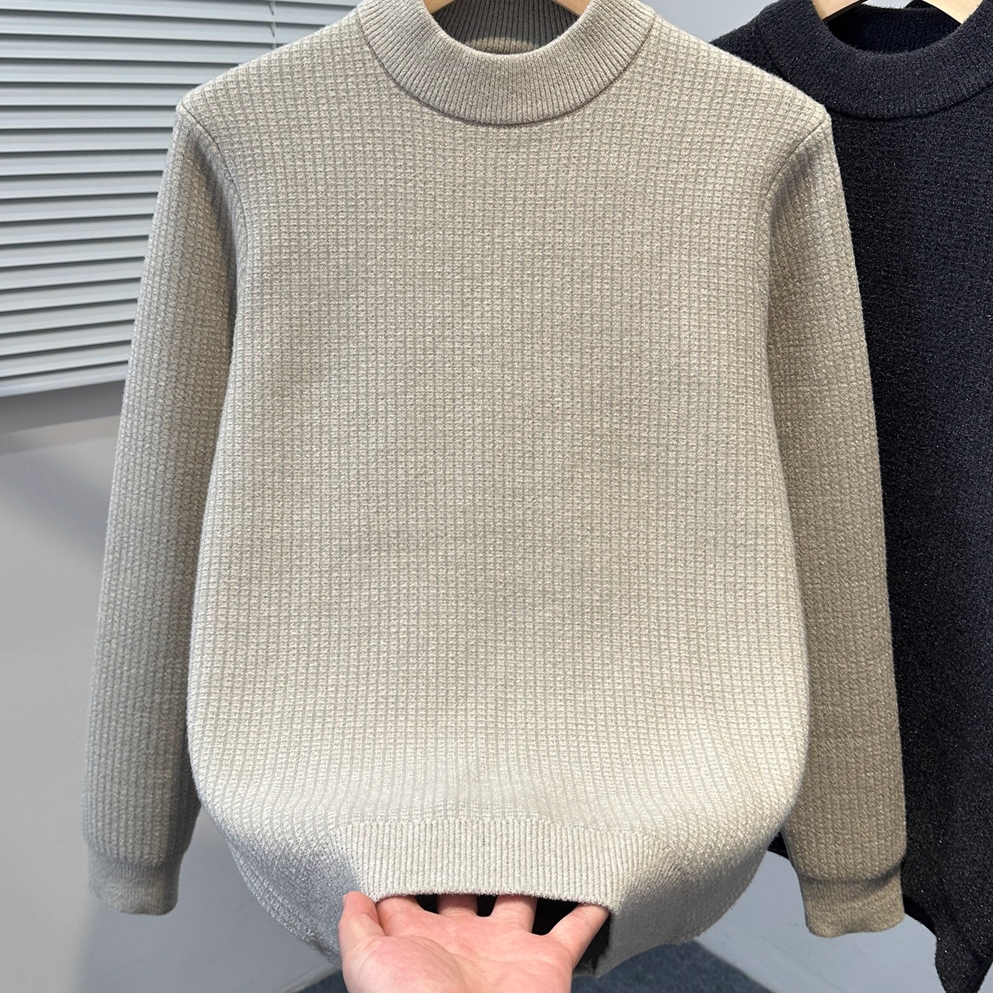 半高领毛衣男款冬季韩版宽松针织衫外套运动休闲潮牌内搭打底衫