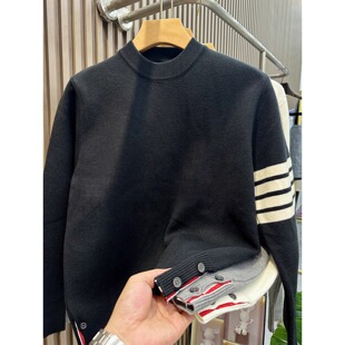 男士毛衣2025秋冬季加厚内搭上衣高级感针织衫美式tb毛线衣打底衫