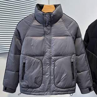 羽绒服男青少年拼色冬季轻薄外套加厚东北初高中大学生工装派克服