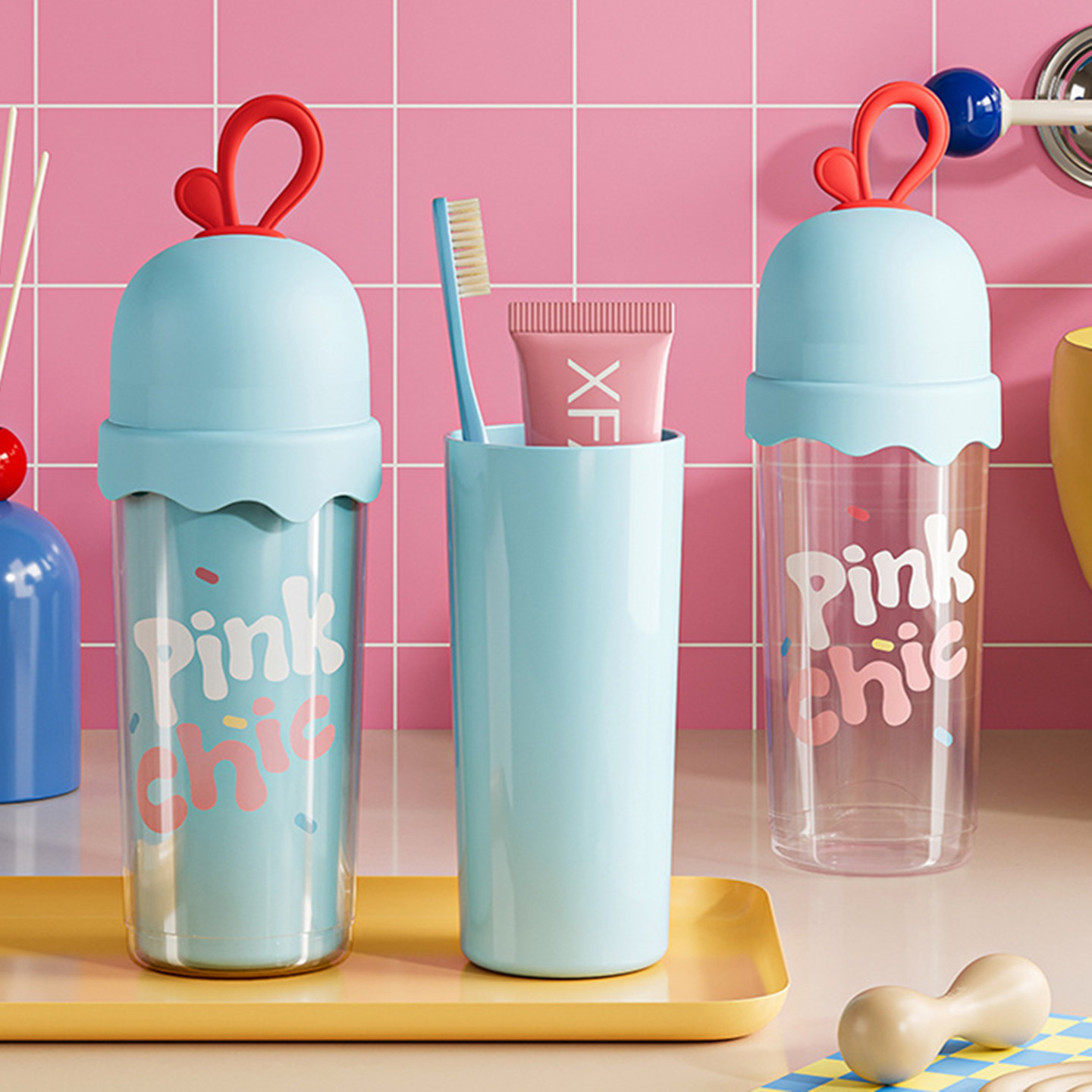 牙膏牙刷桶旅行洗漱杯可爱双层漱口杯便携式牙杯牙刷盒牙具收纳盒,家庭/个人清洁工具,洗漱杯,淘宝优惠券,粉丝福利购,淘宝优惠卷