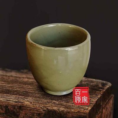 茶具复古茶杯建水紫陶粗陶釉陶 大酒杯主人杯品茗杯 纯手工天然泥