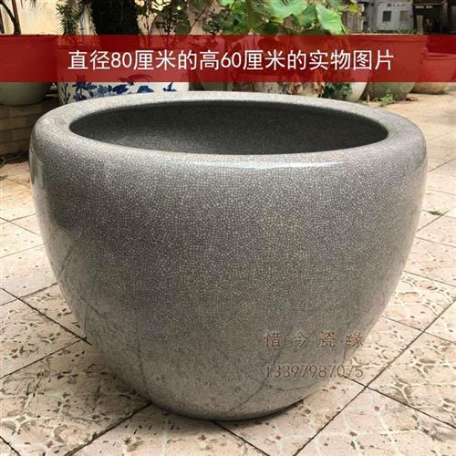 正品陶瓷鱼缸大号特大养鱼盆客厅家用睡莲盆缸阳台荷花缸水缸大型