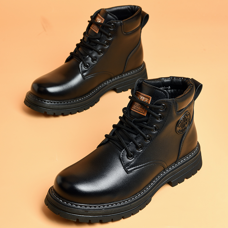 马丁靴男款2025新款冬季高级感中帮男鞋冬款加绒加厚棉鞋男士靴子