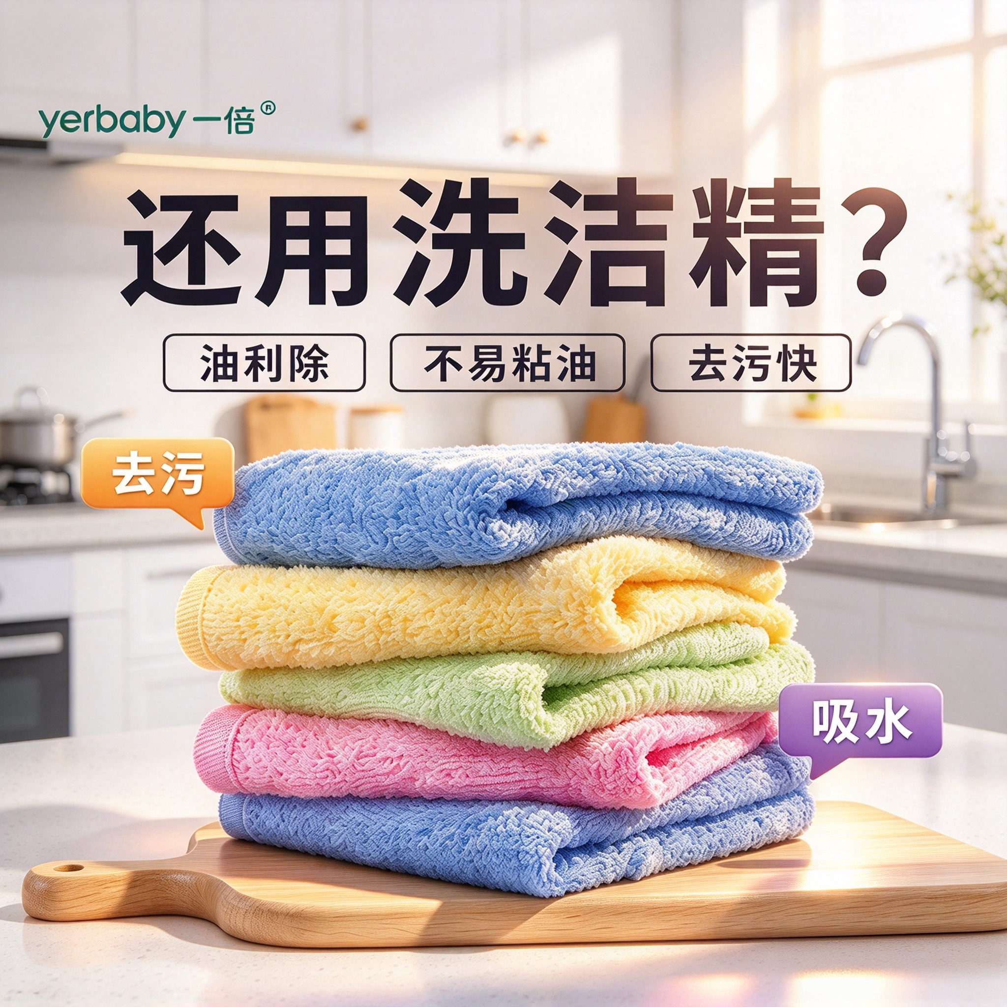 正品油利除洗碗毛巾防油去污竹木纤维百洁抹布吸水厨房家用洗锅碗
