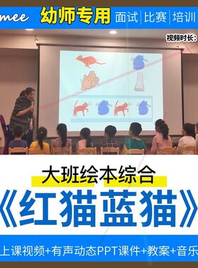 幼儿园优质公开课大班语言绘本综合《红猫蓝猫》视频ppt课件教案.