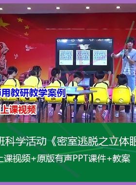 .幼儿园优质课公开课大班科学《密室逃脱之立体眼镜》PPT课件教案