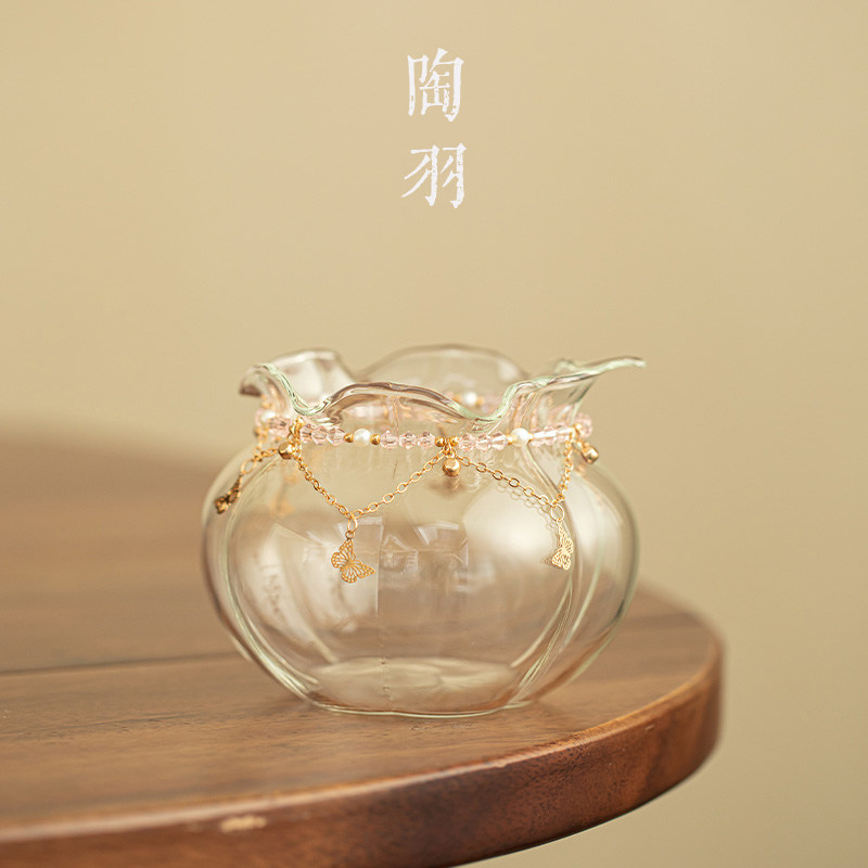 高硼硅玻璃公道杯配蝴蝶粉珠链家用耐热茶海公杯功夫茶具分茶器,餐饮具,公道杯,淘宝优惠券,粉丝福利购,淘宝优惠卷