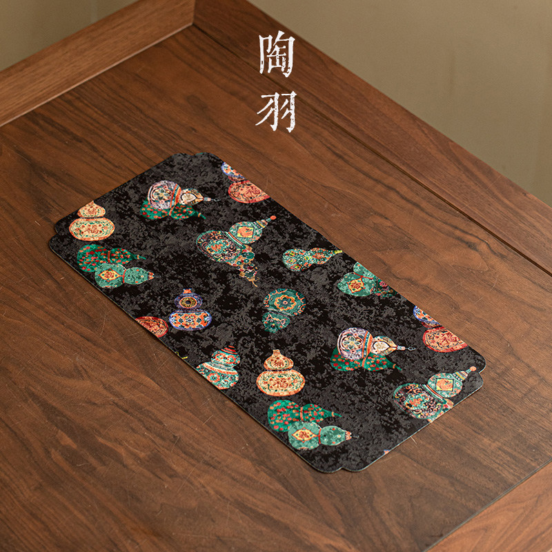 织锦墨底福禄满堂茶席家用双面干泡垫防滑隔热垫中式禅意茶桌垫布,餐饮具,茶道/零配,淘宝优惠券,粉丝福利购,淘宝优惠卷