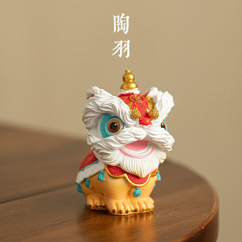 新年国潮招财进宝醒狮摆件
