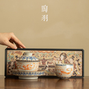 宝三才盖碗一壶一杯家用功夫茶具复古式 汝窑敦煌飞天元 泡茶碗茶盏