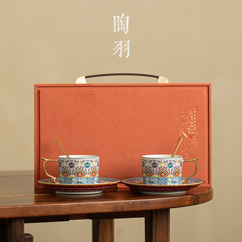 珐琅彩盛唐咖啡杯礼盒装