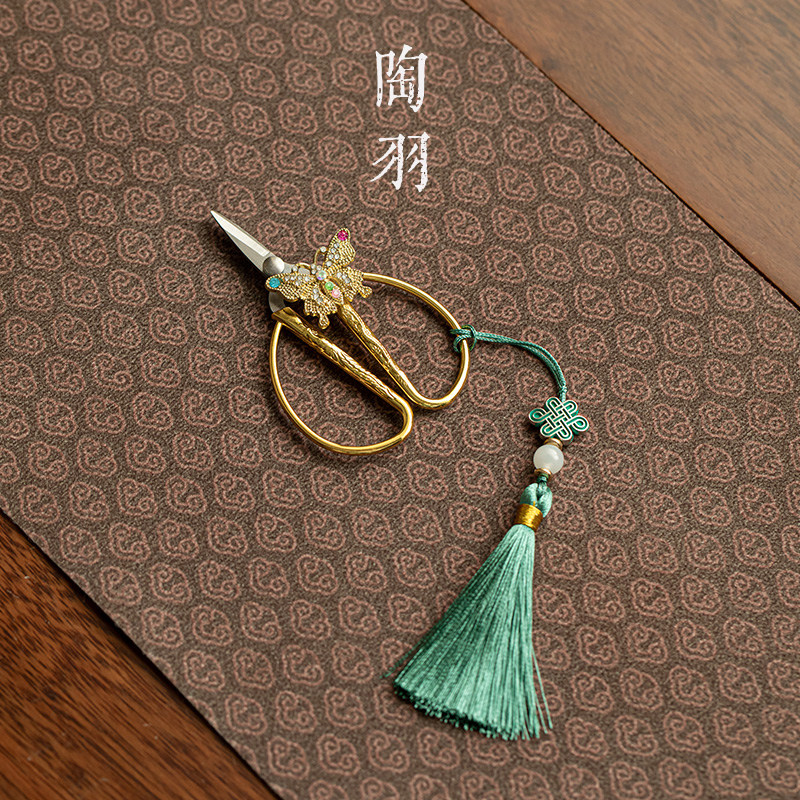 青黛流苏蝴舞呈祥中国结茶剪