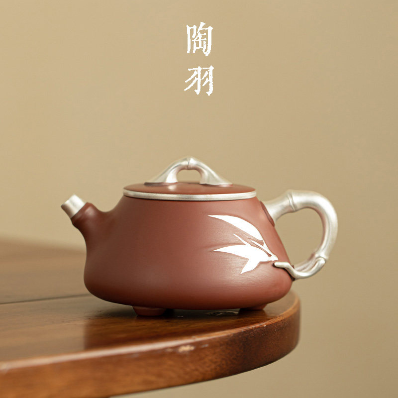紫砂鎏银节节高升壶功夫茶具