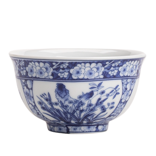 仿古青花压手杯茶杯家用陶瓷主人杯中式复古专用品茗杯杯功夫茶具