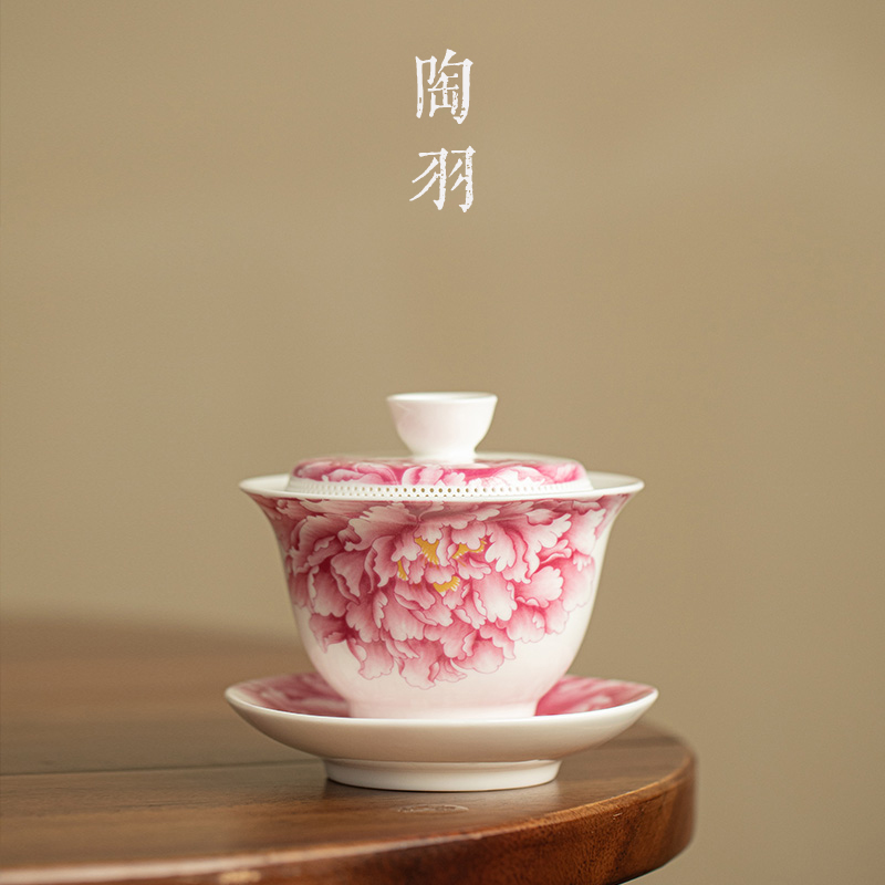 羊脂玉瓷360°过滤悬停盖碗