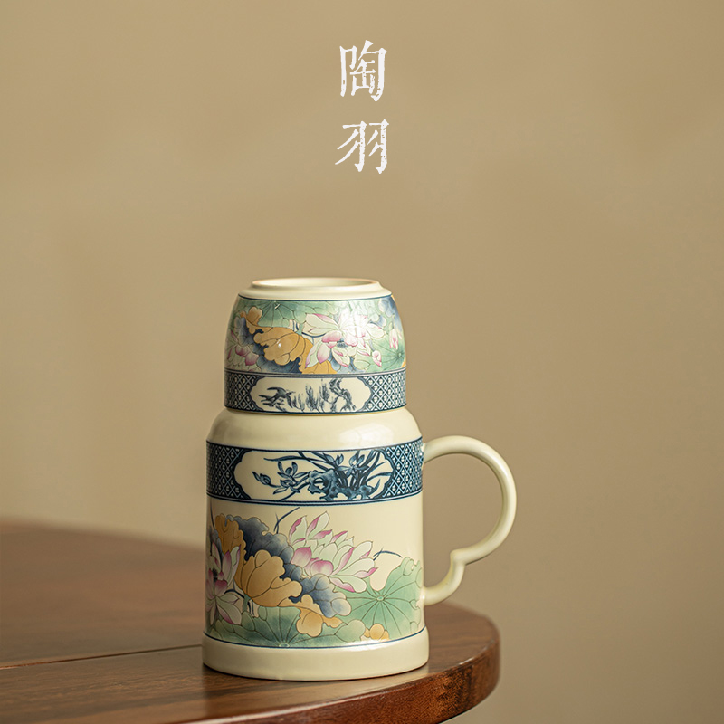 苏打釉荷韵暖水壶复古闷茶壶