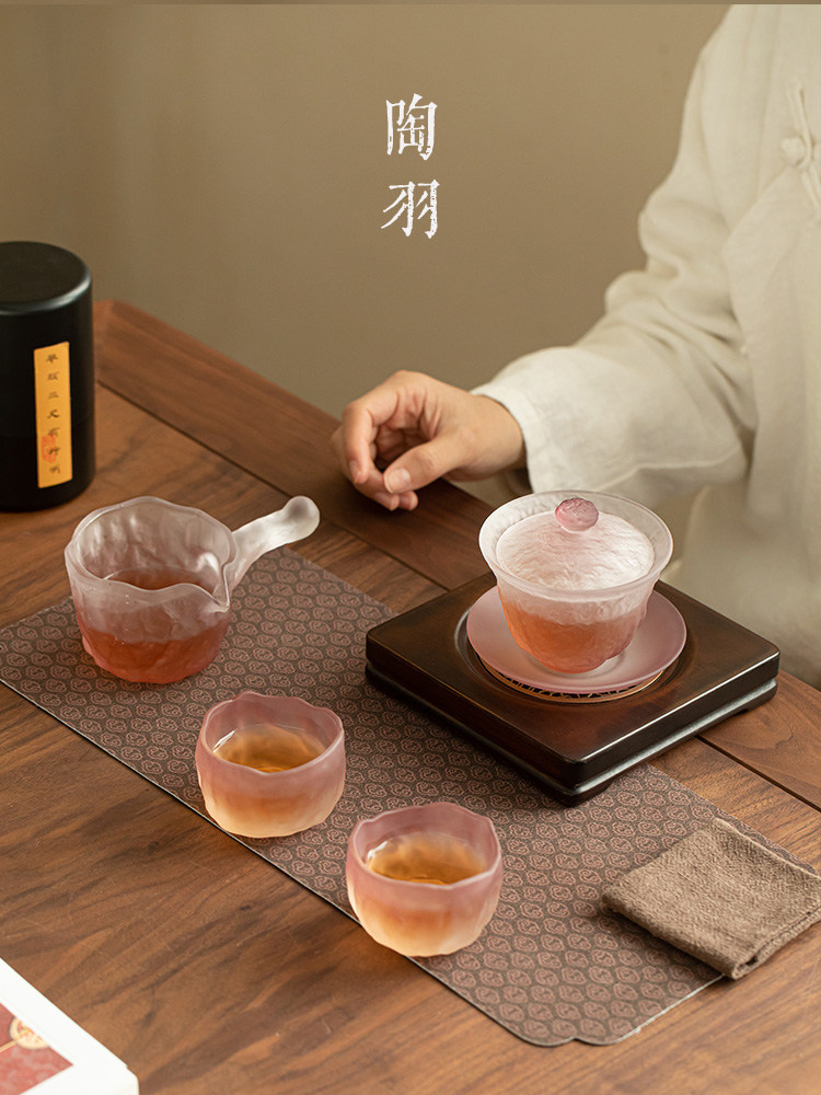 葡萄紫琉璃三才盖碗一壶两杯家用泡茶碗茶杯带公道杯功夫茶具套装,餐饮具,功夫茶具,淘宝优惠券,粉丝福利购,淘宝优惠卷